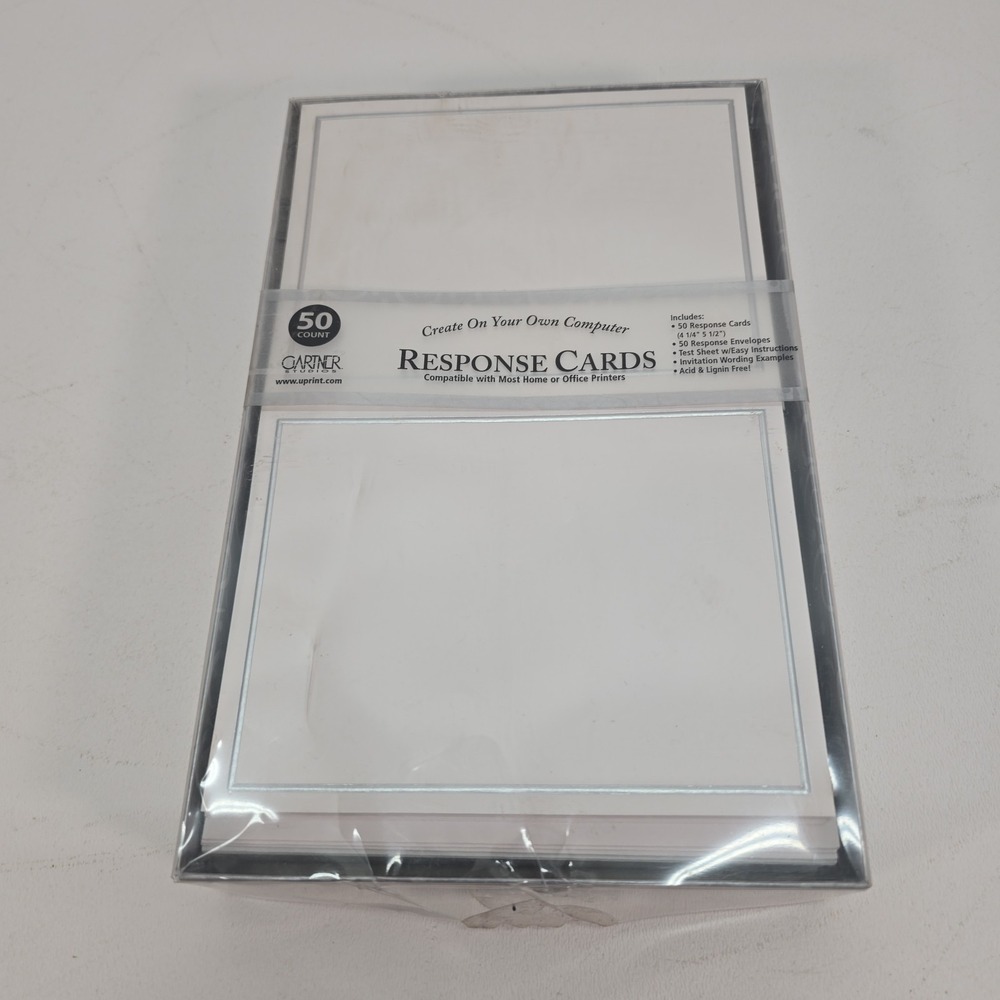 Gartner Studios‎ Silver Foil Border All Purpose Cards 50 Pack 5.5" x 4.25" White